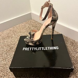 High Snake Print Heels. Never Worn!
